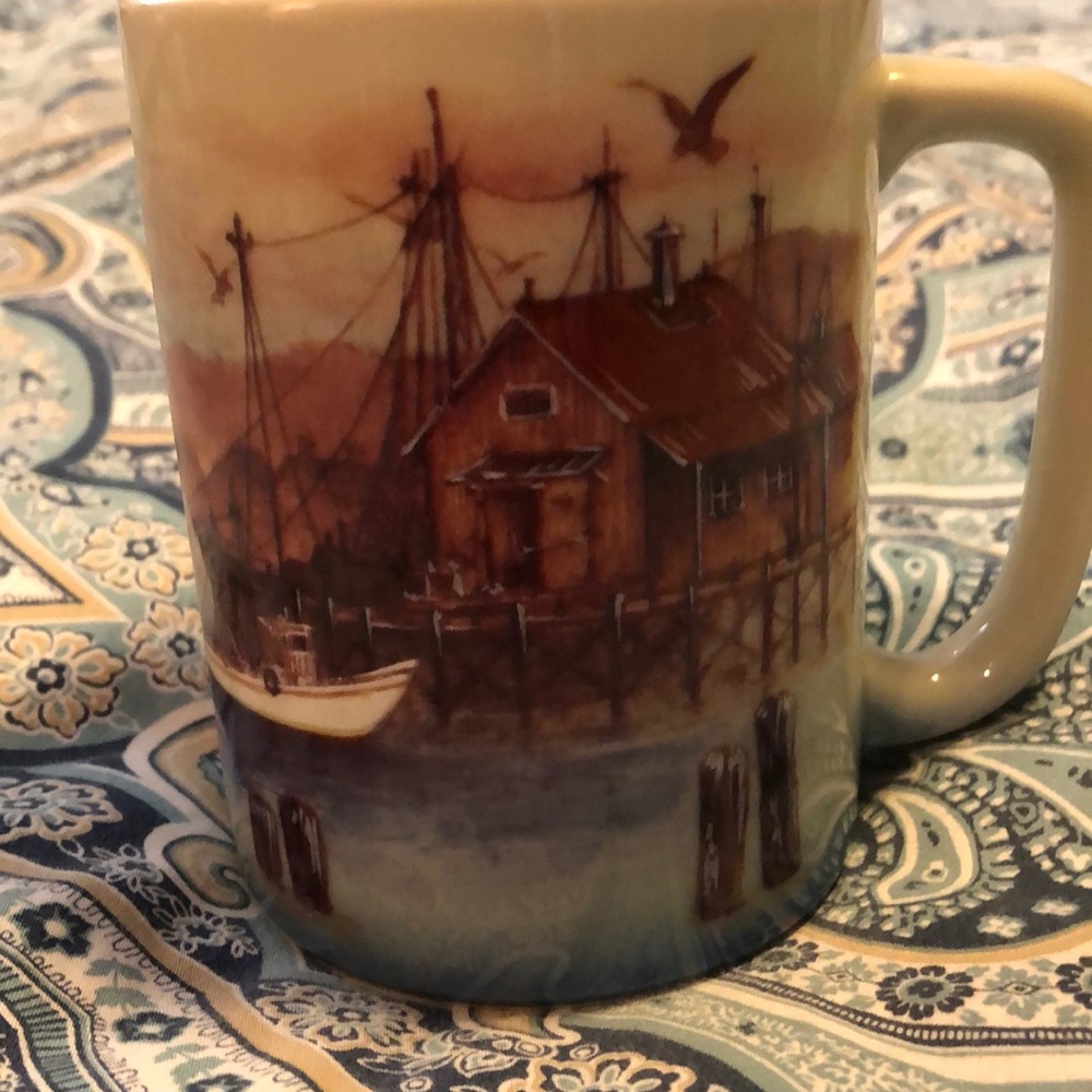 Otagiri Fishing Village vintage mug